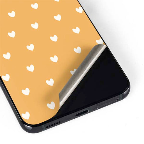 Yellow and White Hearts Galaxy S22 Skin
