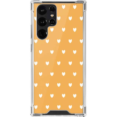 Yellow and White Hearts Galaxy S22 Ultra Clear Case
