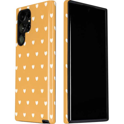 Yellow and White Hearts Galaxy S22 Ultra Pro Case