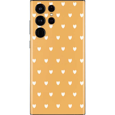 Yellow and White Hearts Galaxy S22 Ultra Skin