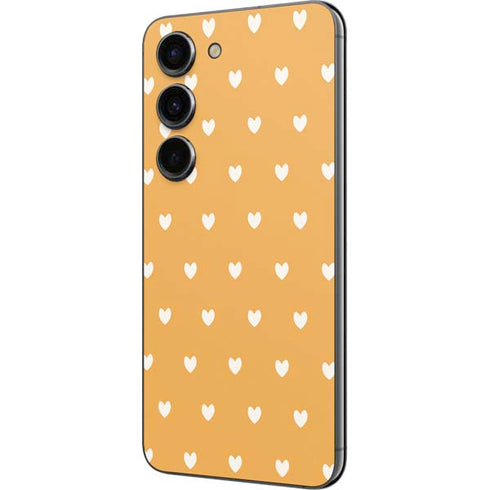Yellow and White Hearts Galaxy S23 Skin