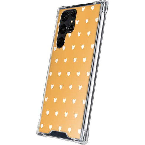 Yellow and White Hearts Galaxy S24 Ultra Clear Case