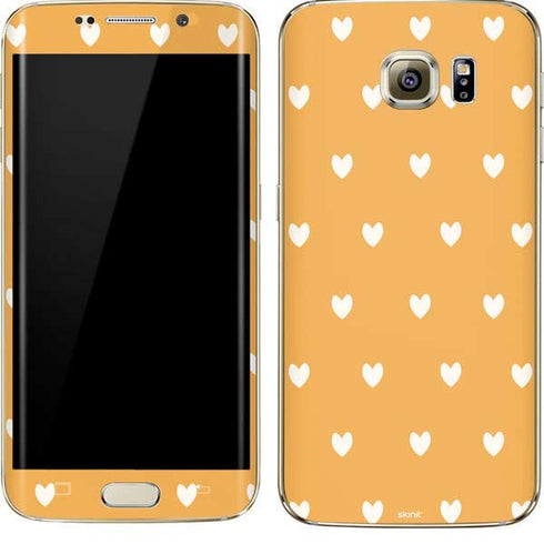 Yellow and White Hearts Galaxy S7 Edge Skin