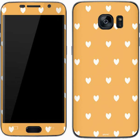 Yellow and White Hearts Galaxy S7 Skin