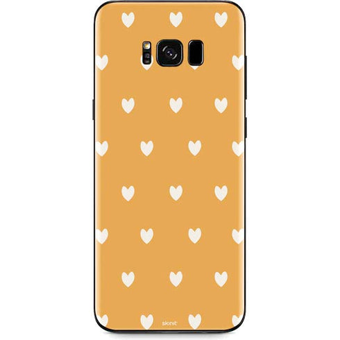 Yellow and White Hearts Galaxy S8 Skin