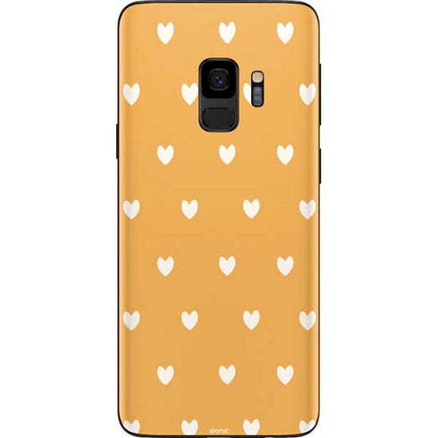 Yellow and White Hearts Galaxy S9 Skin