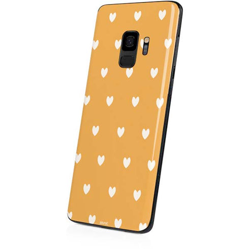 Yellow and White Hearts Galaxy S9 Skin