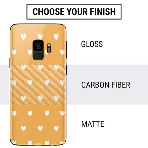 Yellow and White Hearts Galaxy S9 Skin