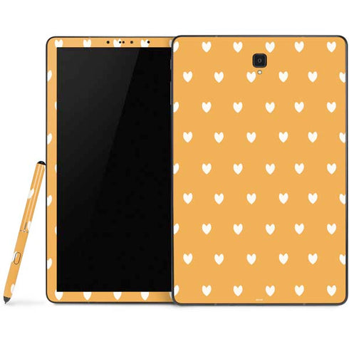 Yellow and White Hearts Samsung Galaxy Tab Skin