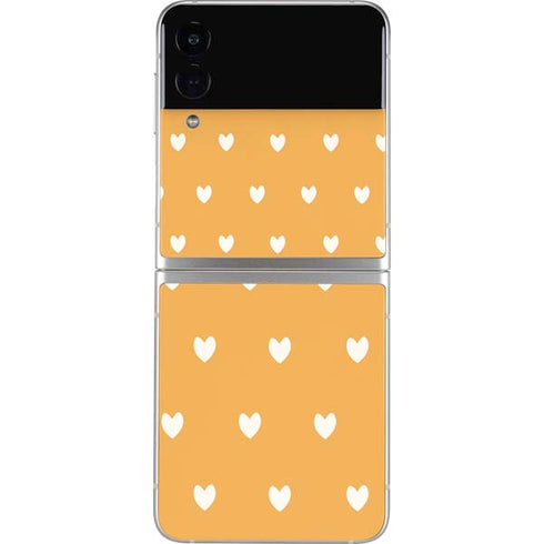Yellow and White Hearts Galaxy Z Flip4 5G Skin