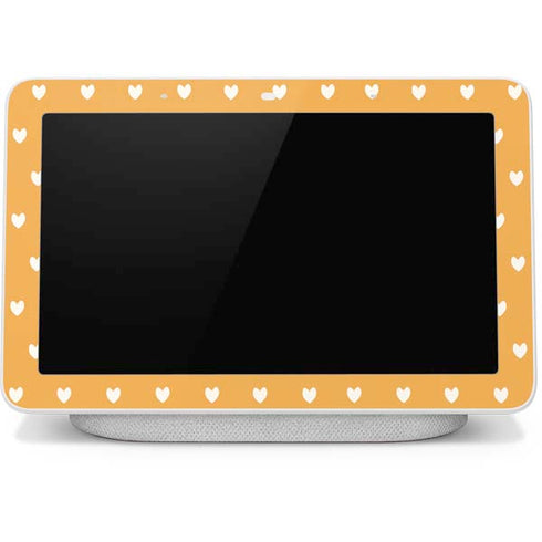 Yellow and White Hearts Google Home Hub Skin