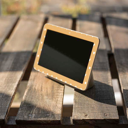 Yellow and White Hearts Google Home Hub Skin