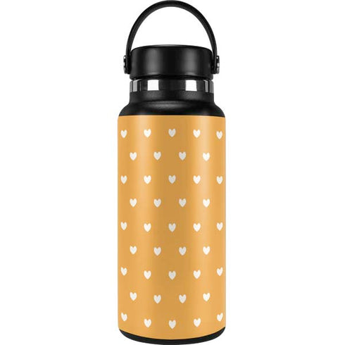 Yellow and White Hearts Hydro Flask 32oz Wide Mouth Skin
