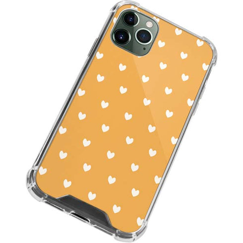 Yellow and White Hearts iPhone 11 Pro Max Clear Case