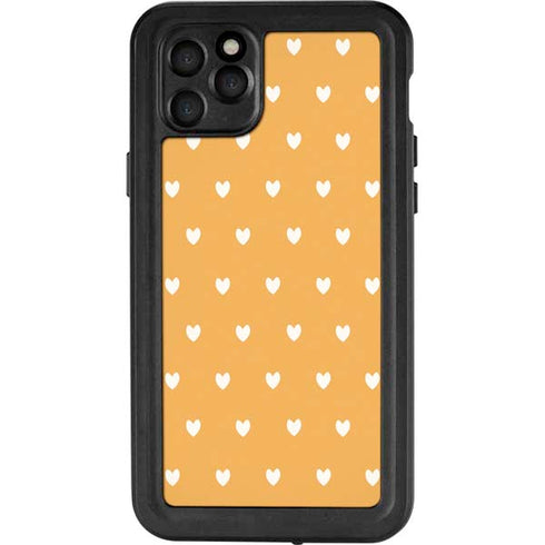 Yellow and White Hearts iPhone 11 Pro Max Waterproof Case