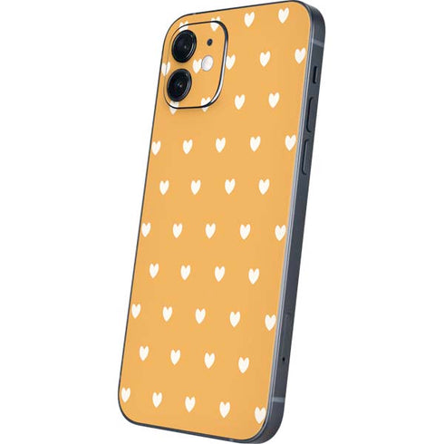 Yellow and White Hearts iPhone 12 Mini Skin