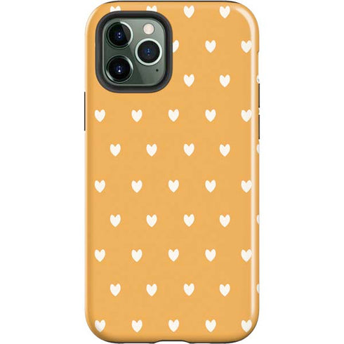 Yellow and White Hearts iPhone 12 Pro Impact Case