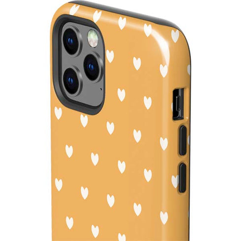 Yellow and White Hearts iPhone 12 Pro Impact Case