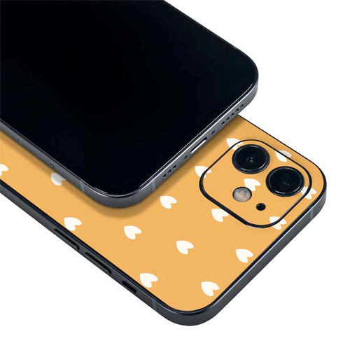 Yellow and White Hearts iPhone 12 Skin