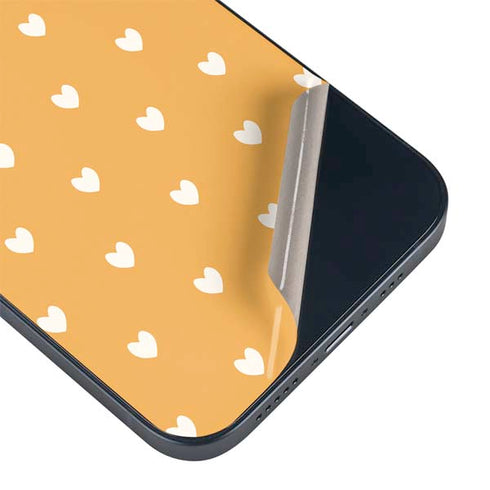 Yellow and White Hearts iPhone 13 Mini Skin