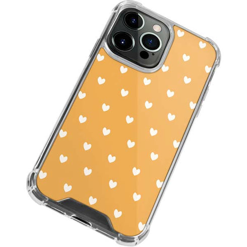 Yellow and White Hearts iPhone 13 Pro Max Clear Case