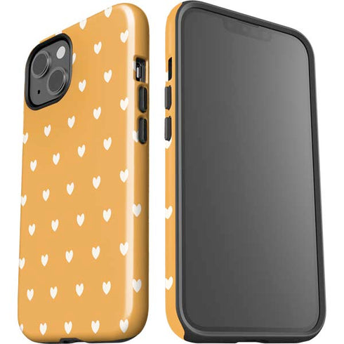 Yellow and White Hearts iPhone 15 Plus Impact Case