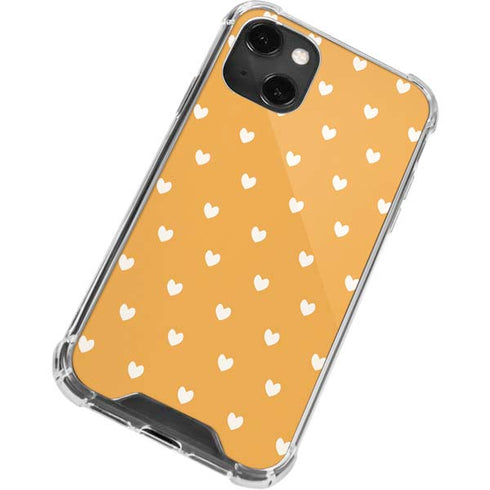 Yellow and White Hearts iPhone 14 Plus Clear Case