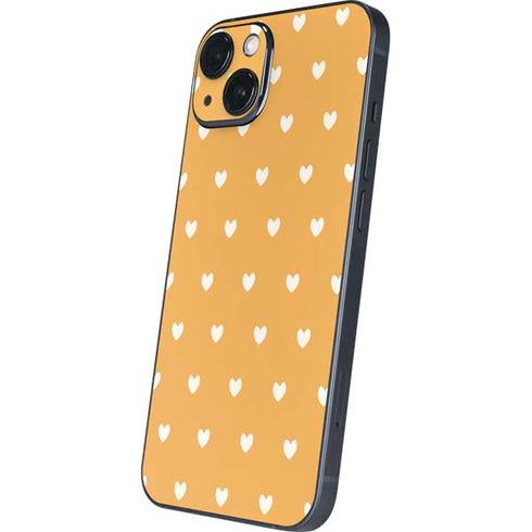 Yellow and White Hearts iPhone 14 Plus Skin