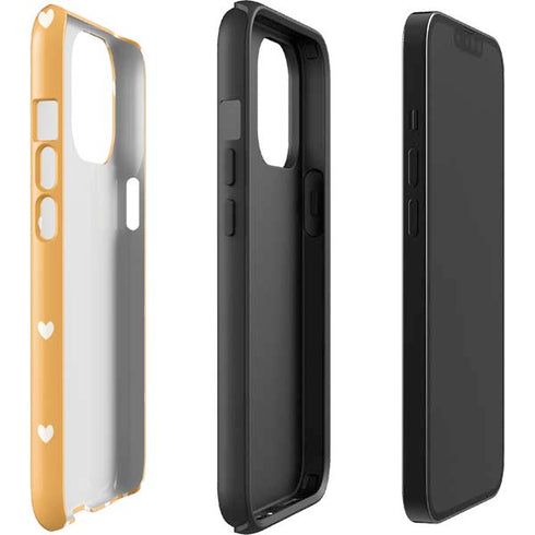 Yellow and White Hearts iPhone 14 Pro Max Impact Case