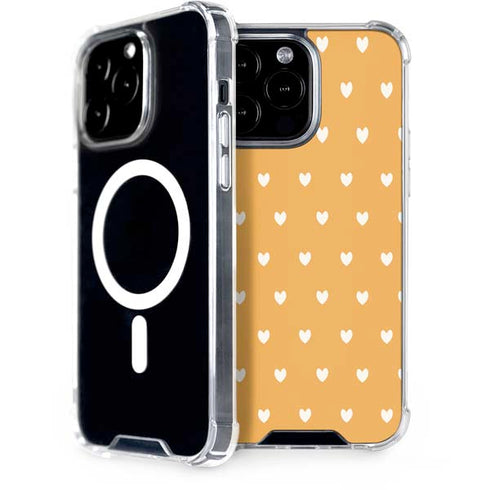 Yellow and White Hearts iPhone 14 Pro Max MagSafe Case