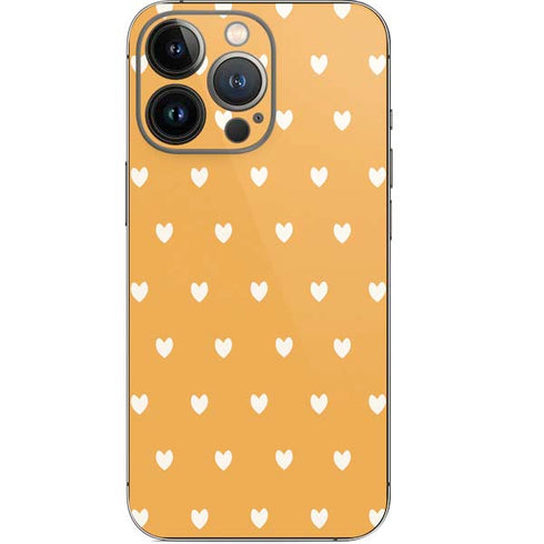 Yellow and White Hearts iPhone 14 Pro Skin