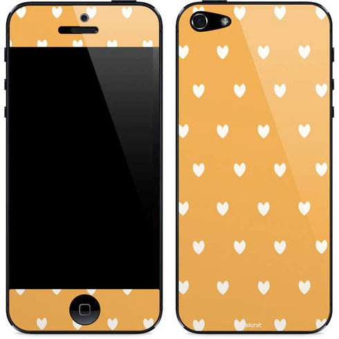 Yellow and White Hearts iPhone 5/5s/5SE Skin