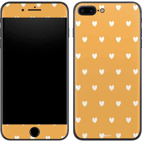 Yellow and White Hearts iPhone 8 Plus Skin