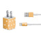 Yellow and White Hearts iPhone Charger (5W USB) Skin