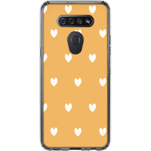 Yellow and White Hearts LG K51/Q51 Clear Case