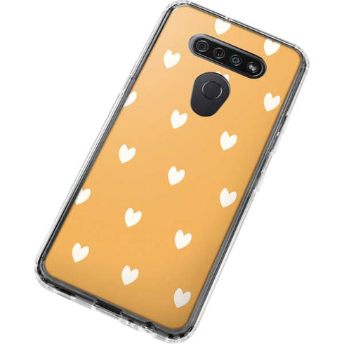 Yellow and White Hearts LG K51/Q51 Clear Case