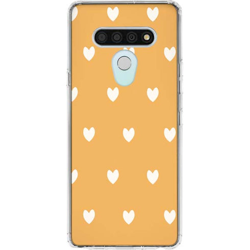 Yellow and White Hearts LG Stylo 6 Clear Case