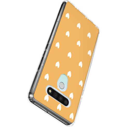 Yellow and White Hearts LG Stylo 6 Clear Case