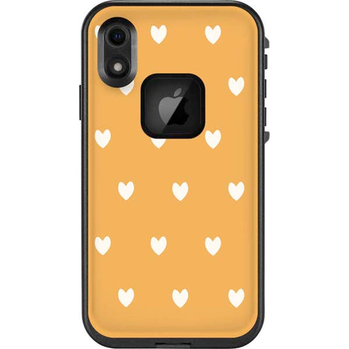Yellow and White Hearts LifeProof Fre iPhone Skin