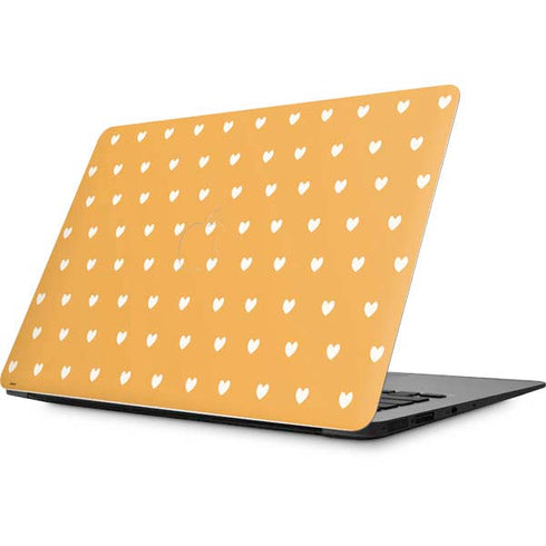 Yellow and White Hearts Apple MacBook Skin