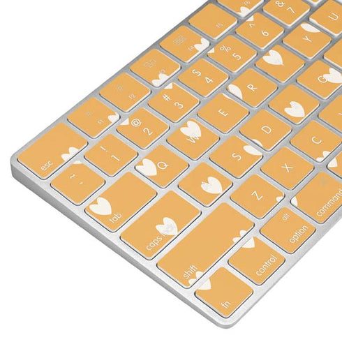 Yellow and White Hearts Magic Keyboard Skin
