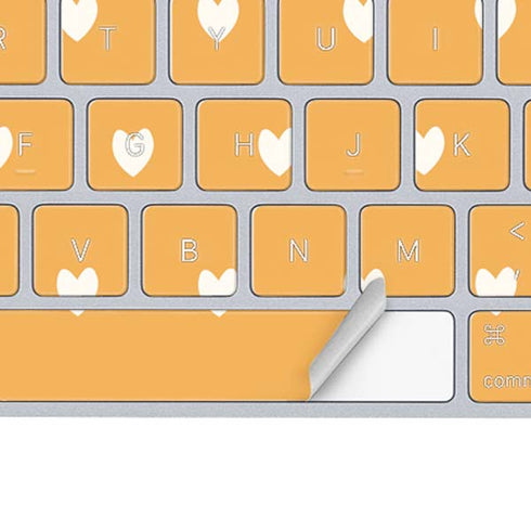 Yellow and White Hearts Magic Keyboard Skin
