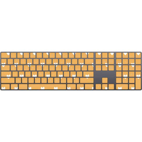 Yellow and White Hearts Magic Keyboard with Numeric Keypad Skin