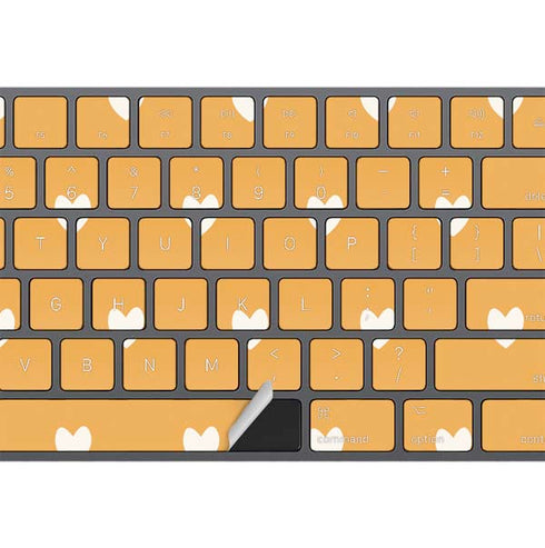 Yellow and White Hearts Magic Keyboard with Numeric Keypad Skin