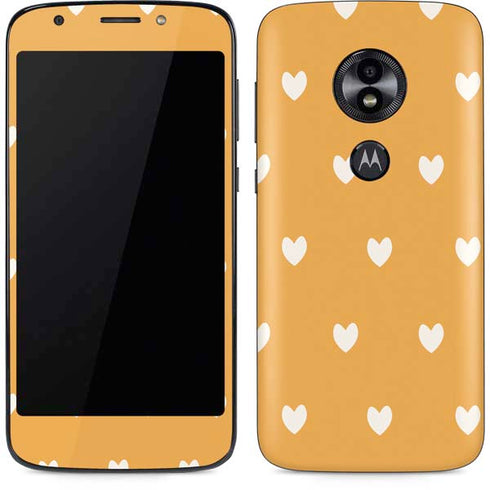 Yellow and White Hearts Moto E5 Play Skin