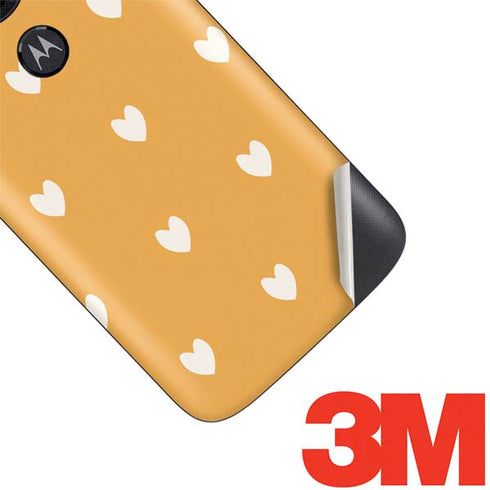 Yellow and White Hearts Moto E5 Play Skin