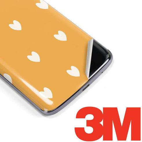 Yellow and White Hearts Moto E5 Plus Skin