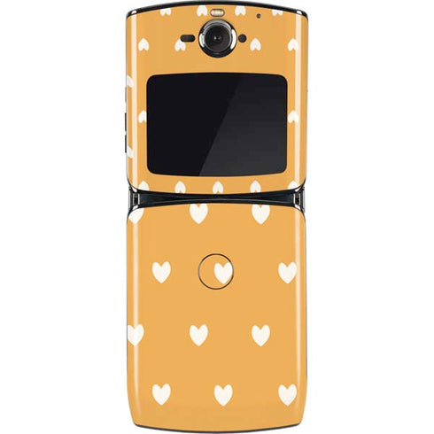 Yellow and White Hearts Motorola RAZR Skin