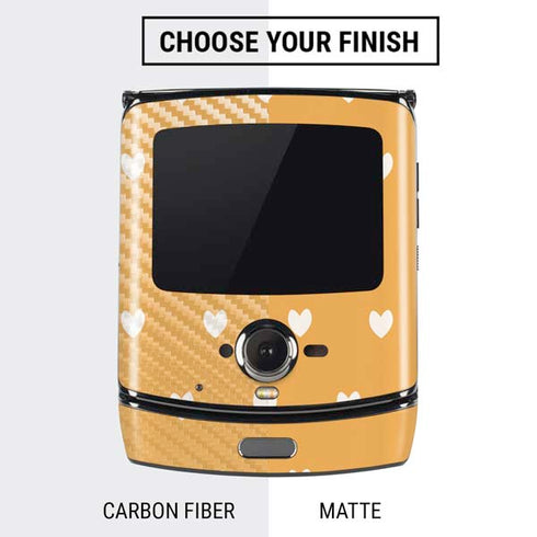 Yellow and White Hearts Motorola RAZR Skin