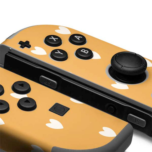 Yellow and White Hearts Nintendo Joy-Con (L/R) Controller Skin